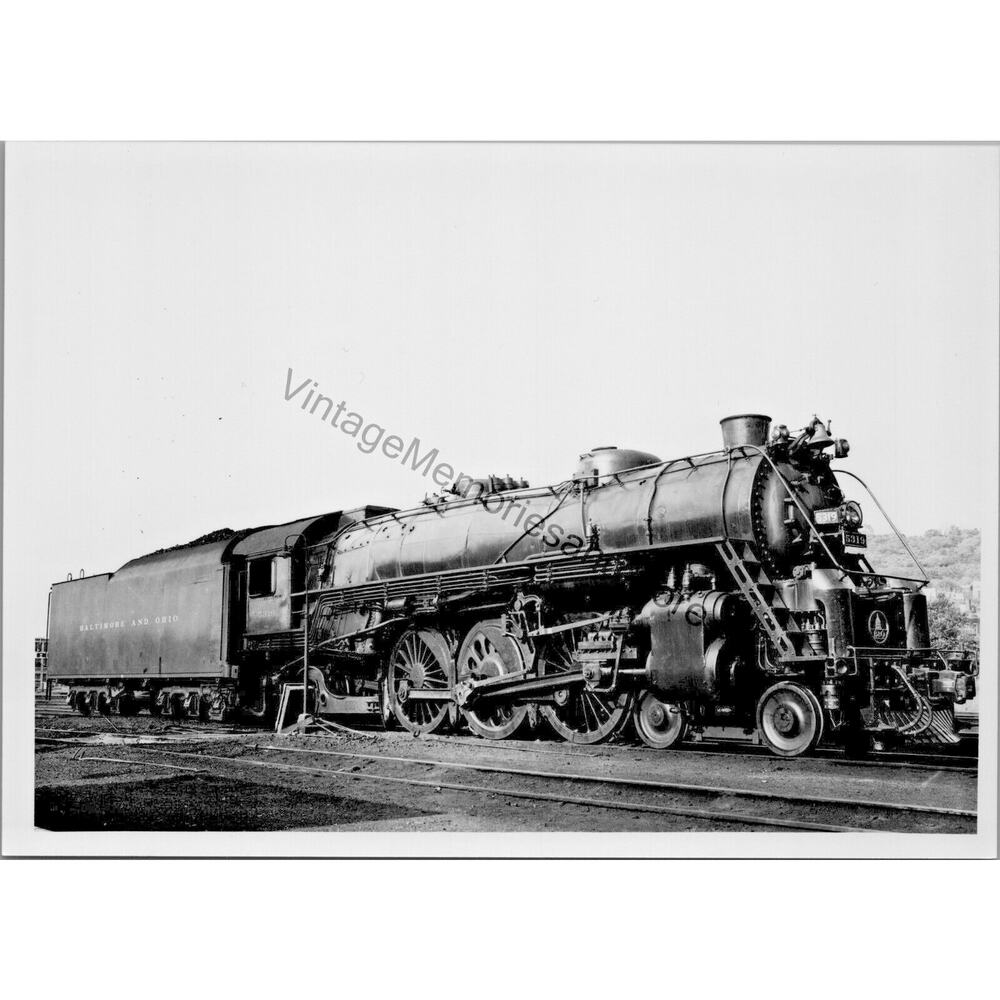 Vtg baltimore & ohio railroad bo 5319 steam locomotive 5"x7" real photo t2-179‎